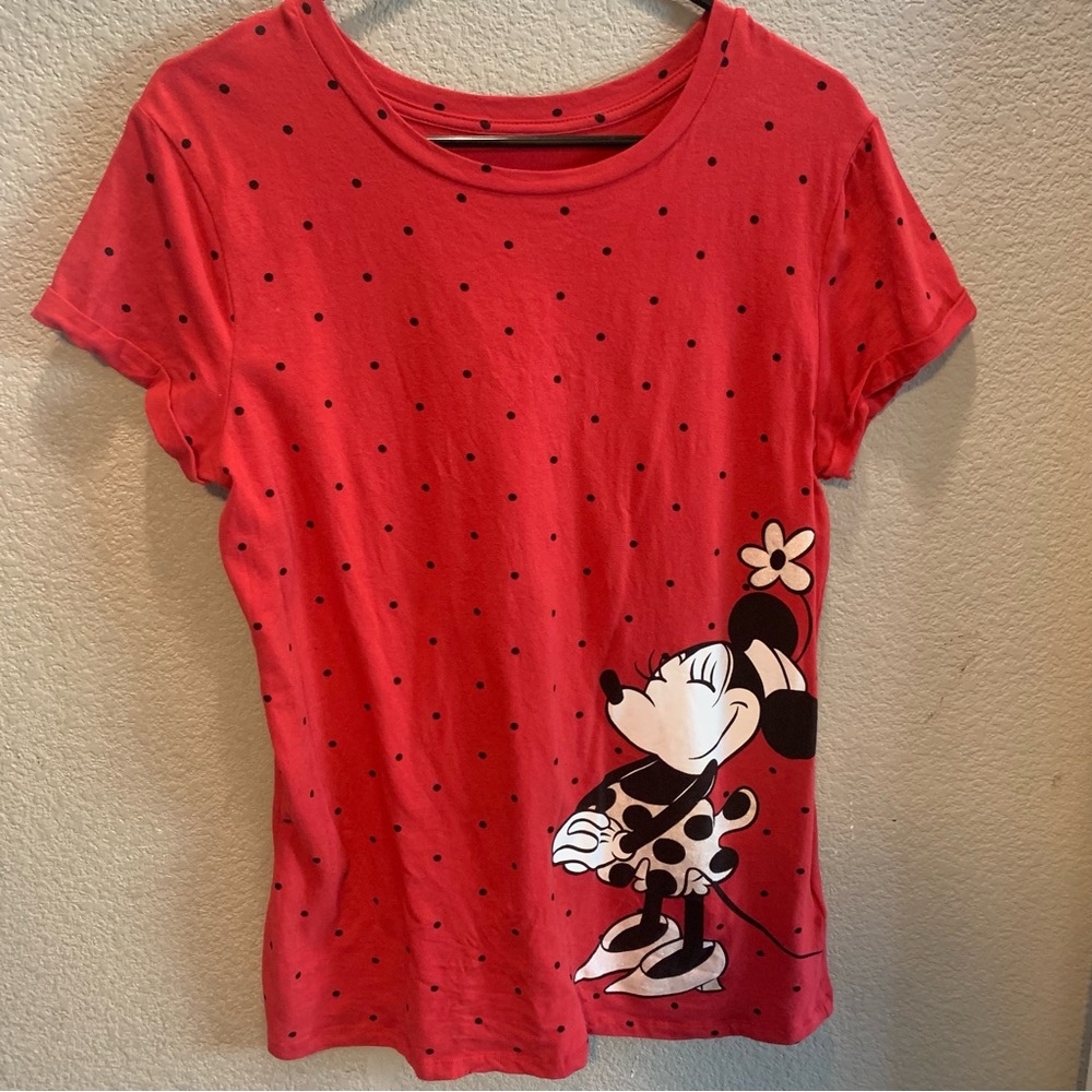 Disney Parks Minnie Mouse polka dot t shirt size L